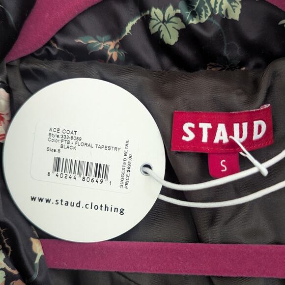 RARE NEW NWT STAUD Ace Floral Puffer Jacket Size Small - Picture 9 of 11